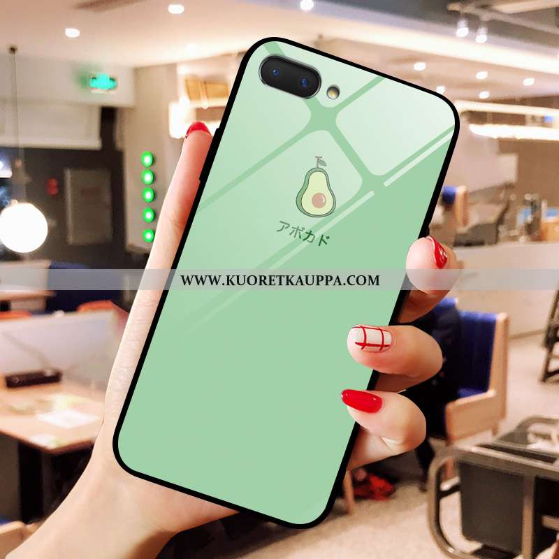 Kuori Oppo A5, Kuoret Oppo A5, Kotelo Oppo A5 Sarjakuva Ihana Vihreä Pieni Lasi Keltaiset