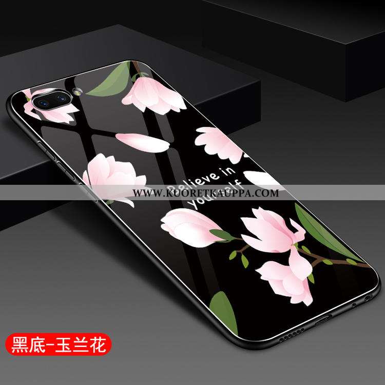 Kuori Oppo A5, Kuoret Oppo A5, Kotelo Oppo A5 Silikoni Lasi Suuntaus Persoonallisuus Puhelimen Musta