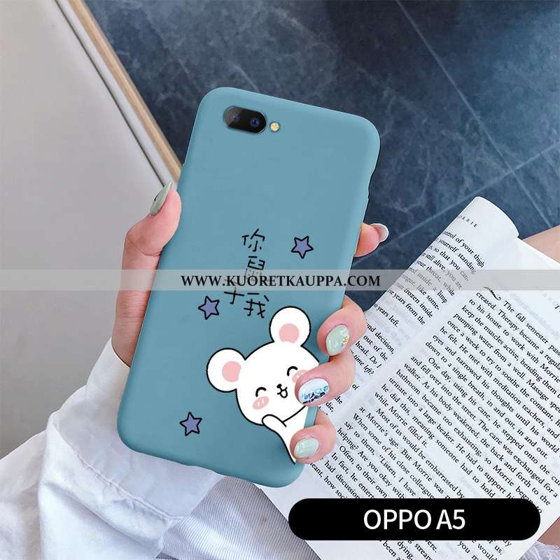Kuori Oppo A5, Kuoret Oppo A5, Kotelo Oppo A5 Silikoni Suojaus Sininen Pesty Suede Pieni