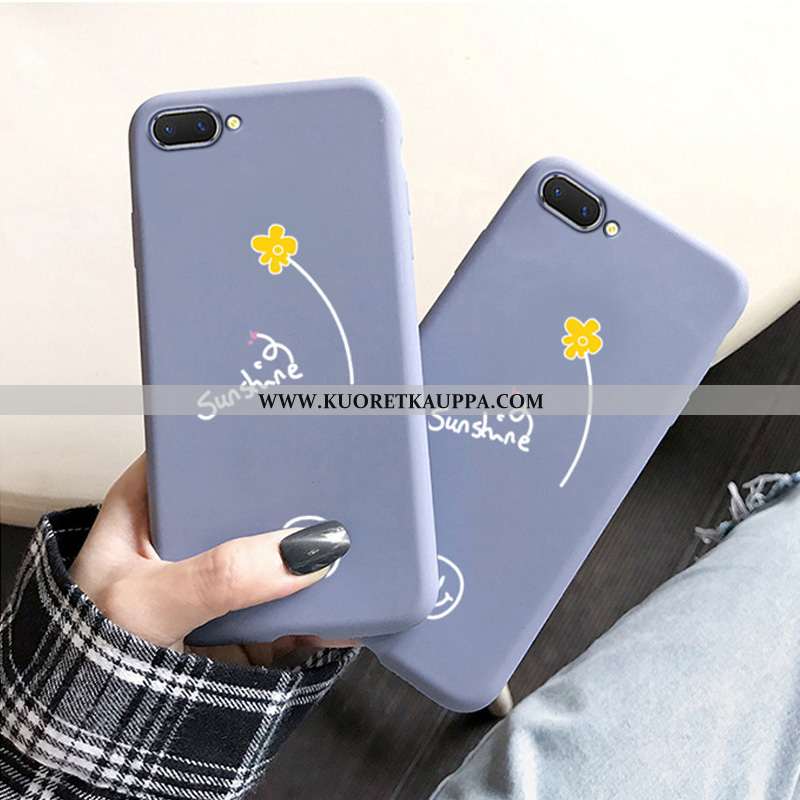 Kuori Oppo A5, Kuoret Oppo A5, Kotelo Oppo A5 Suojaus Pesty Suede All Inclusive Yksinkertainen Sinin