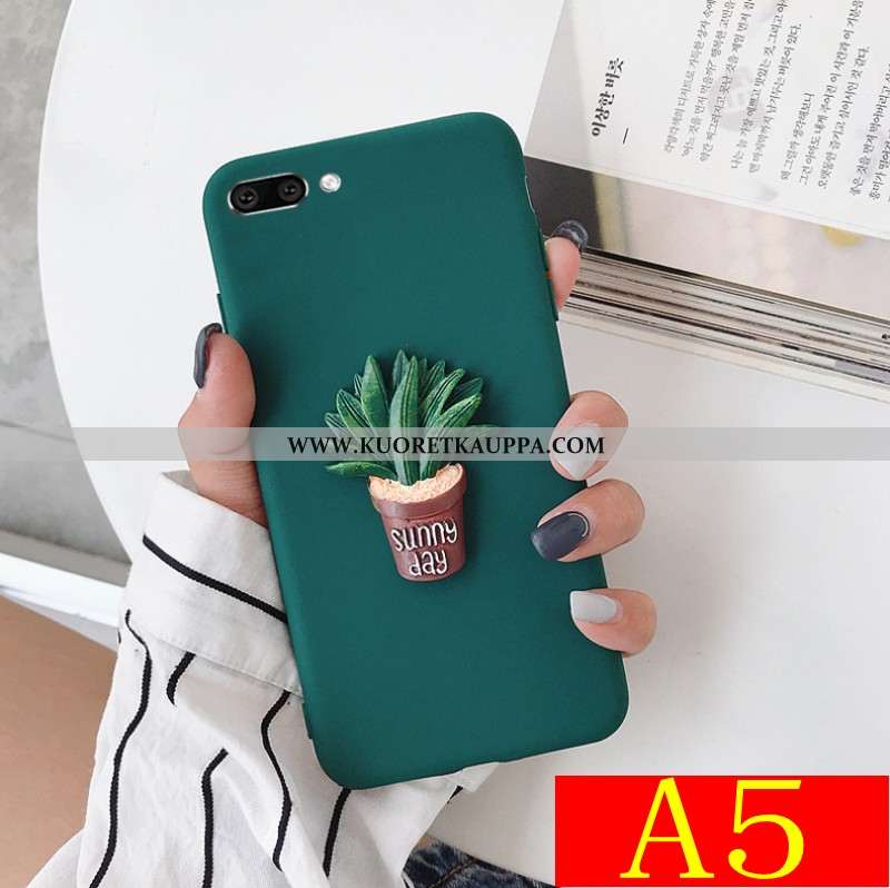 Kuori Oppo A5, Kuoret Oppo A5, Kotelo Oppo A5 Suuntaus Pehmeä Neste Sarjakuva Tummanvihreä Persoonal