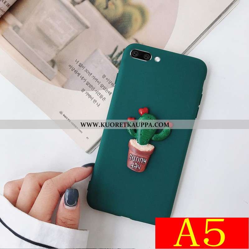 Kuori Oppo A5, Kuoret Oppo A5, Kotelo Oppo A5 Suuntaus Pehmeä Neste Sarjakuva Tummanvihreä Persoonal