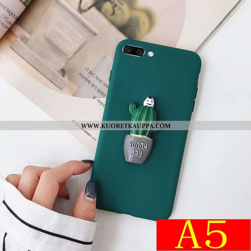 Kuori Oppo A5, Kuoret Oppo A5, Kotelo Oppo A5 Suuntaus Pehmeä Neste Sarjakuva Tummanvihreä Persoonal