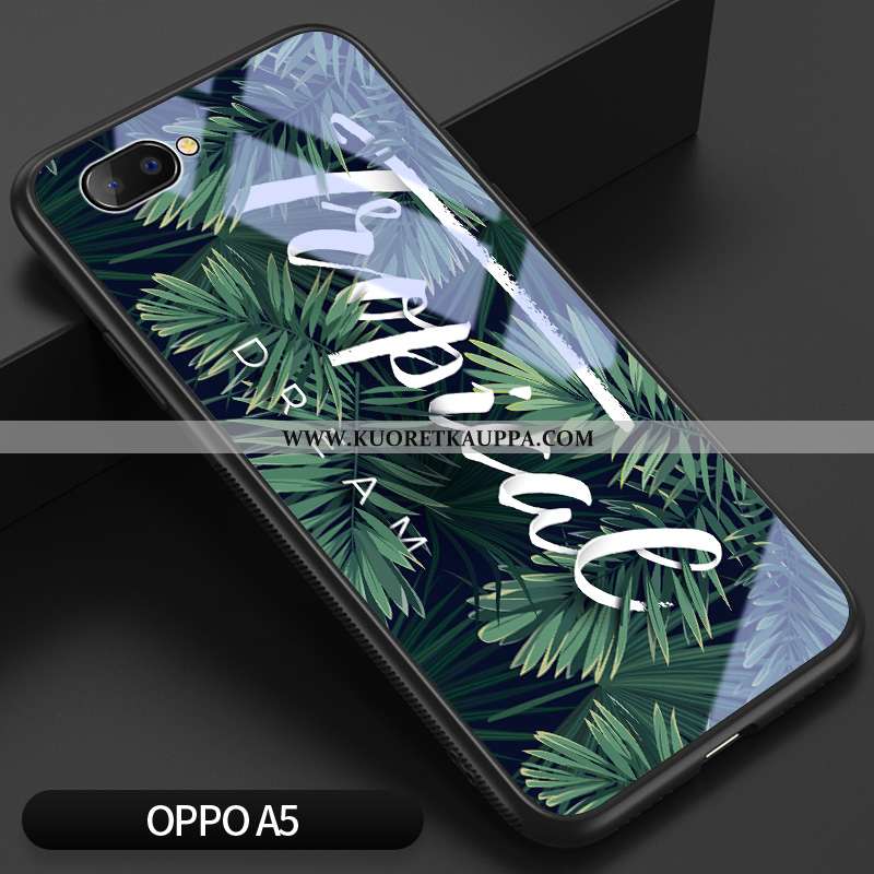 Kuori Oppo A5, Kuoret Oppo A5, Kotelo Oppo A5 Suuntaus Silikoni Lasi Puhelimen Vihreä