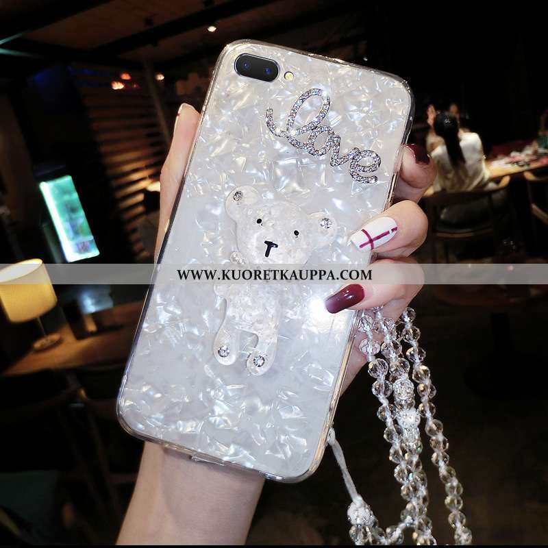 Kuori Oppo A5, Kuoret Oppo A5, Kotelo Oppo A5 Suuntaus Suojaus Rhinestone Inlay Valkoinen