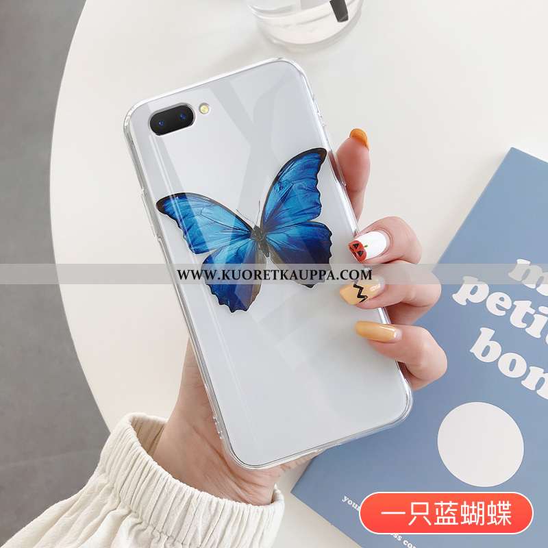 Kuori Oppo A5, Kuoret Oppo A5, Kotelo Oppo A5 Valo Silikoni Ihana Yksinkertainen Sininen Punainen