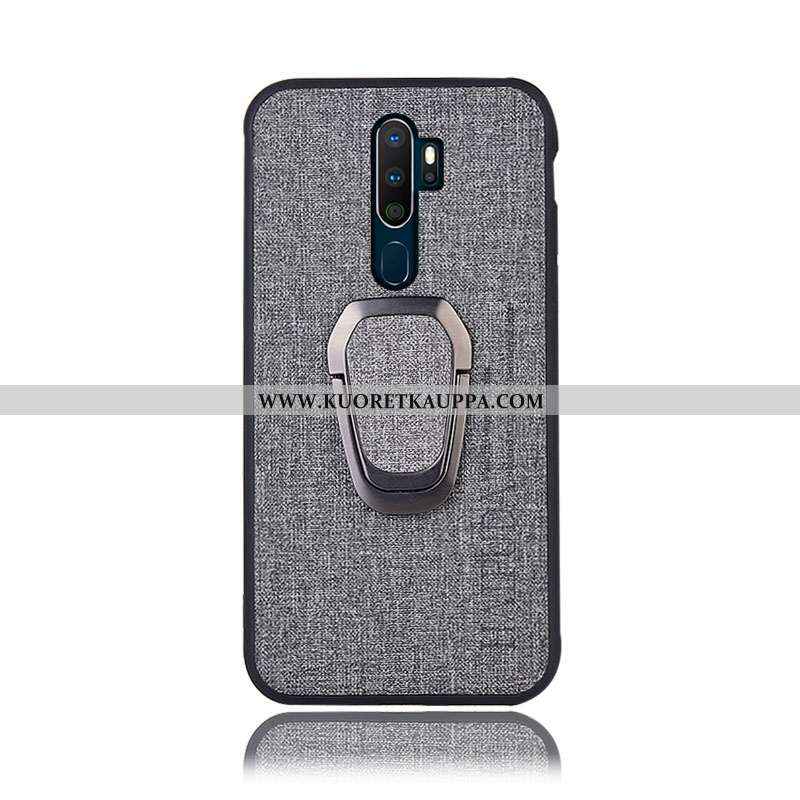 Kuori Oppo A9 2020, Kuoret Oppo A9 2020, Kotelo Oppo A9 2020 Suojaus Pellava Harmaa Tuki