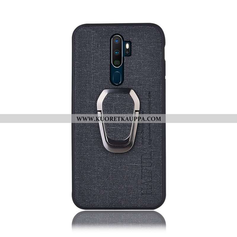 Kuori Oppo A9 2020, Kuoret Oppo A9 2020, Kotelo Oppo A9 2020 Suojaus Pellava Harmaa Tuki