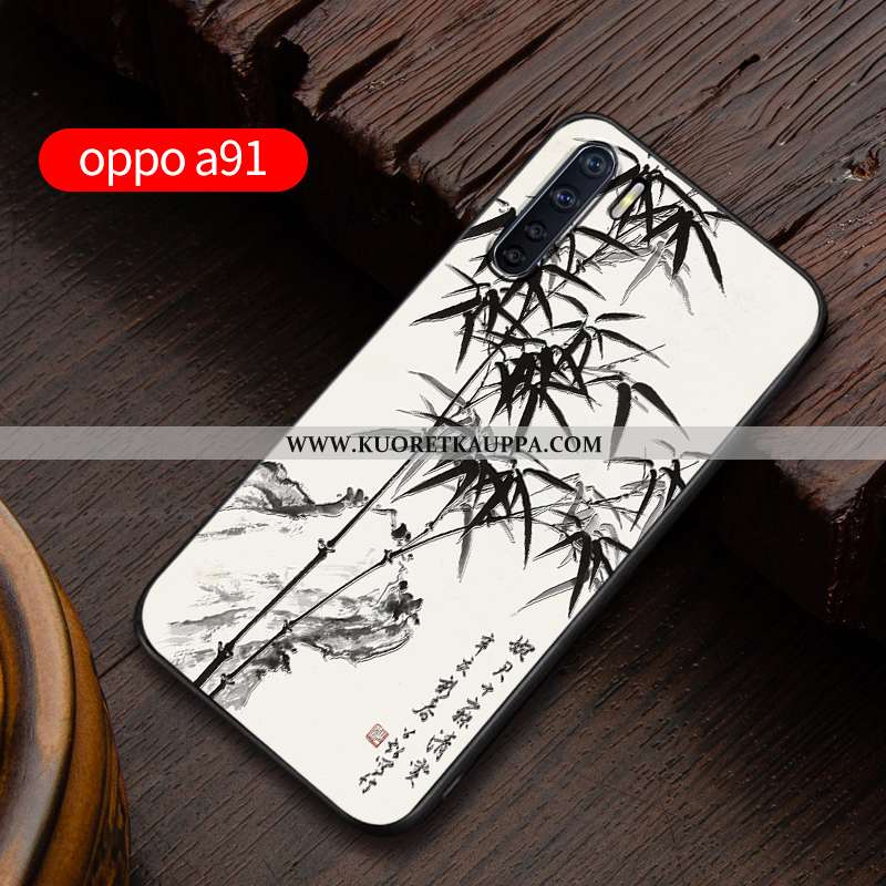 Kuori Oppo A91, Kuoret Oppo A91, Kotelo Oppo A91 Kohokuviointi Pehmeä Neste Murtumaton Suojaus Sinin
