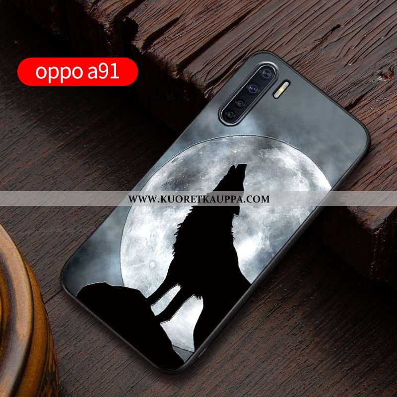 Kuori Oppo A91, Kuoret Oppo A91, Kotelo Oppo A91 Kohokuviointi Pehmeä Neste Murtumaton Suojaus Sinin