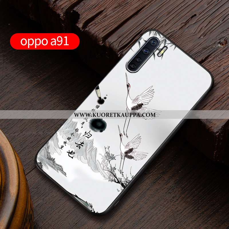 Kuori Oppo A91, Kuoret Oppo A91, Kotelo Oppo A91 Kohokuviointi Pehmeä Neste Murtumaton Suojaus Sinin