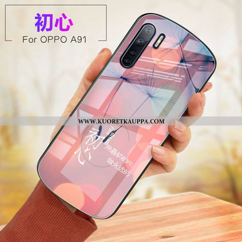 Kuori Oppo A91, Kuoret Oppo A91, Kotelo Oppo A91 Lasi Pehmeä Neste Puhelimen Murtumaton Pinkki