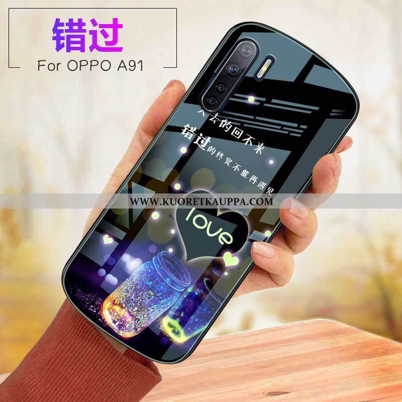 Kuori Oppo A91, Kuoret Oppo A91, Kotelo Oppo A91 Lasi Pehmeä Neste Puhelimen Murtumaton Pinkki