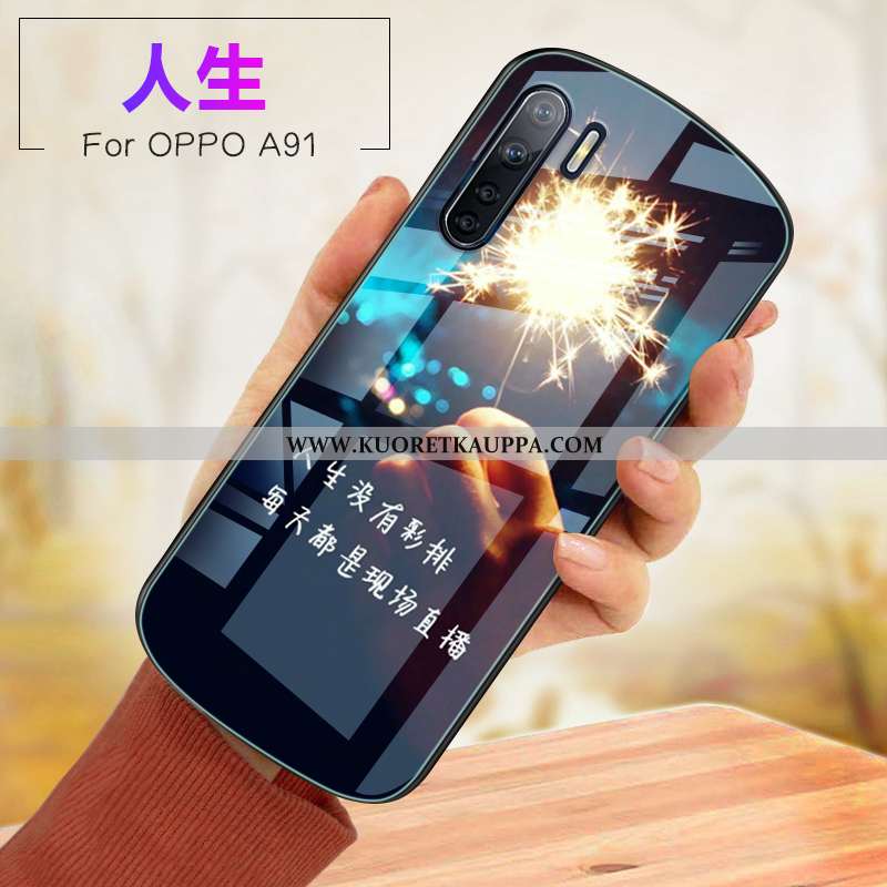 Kuori Oppo A91, Kuoret Oppo A91, Kotelo Oppo A91 Lasi Pehmeä Neste Puhelimen Murtumaton Pinkki