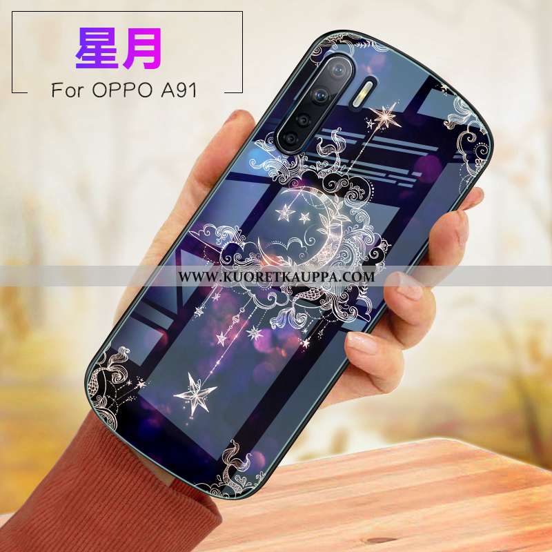 Kuori Oppo A91, Kuoret Oppo A91, Kotelo Oppo A91 Lasi Pehmeä Neste Puhelimen Murtumaton Pinkki