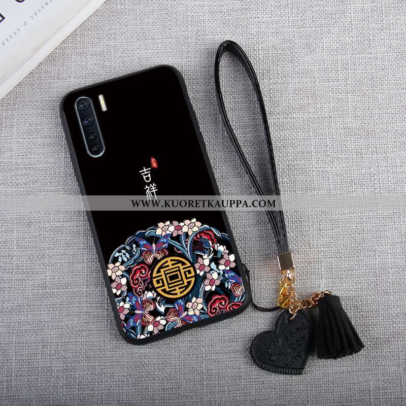 Kuori Oppo A91, Kuoret Oppo A91, Kotelo Oppo A91 Lasi Tila Puhelimen Ripustettavat Koristeet Punaine