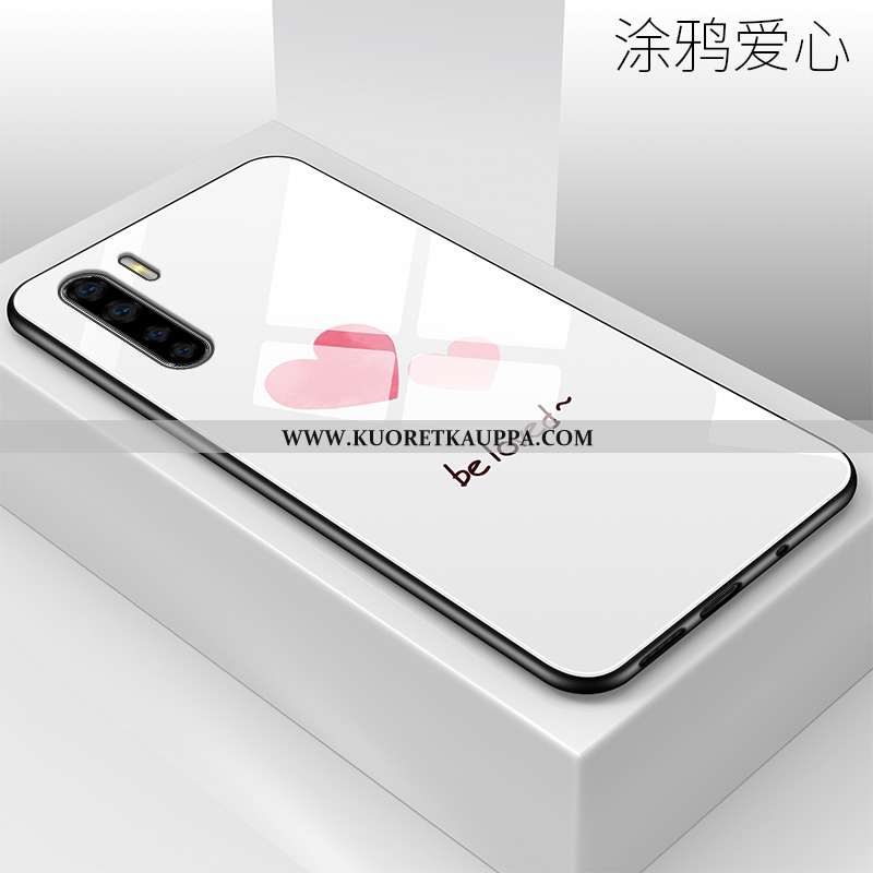 Kuori Oppo A91, Kuoret Oppo A91, Kotelo Oppo A91 Silikoni Lasi Puhelimen Rakkaus Valkoinen