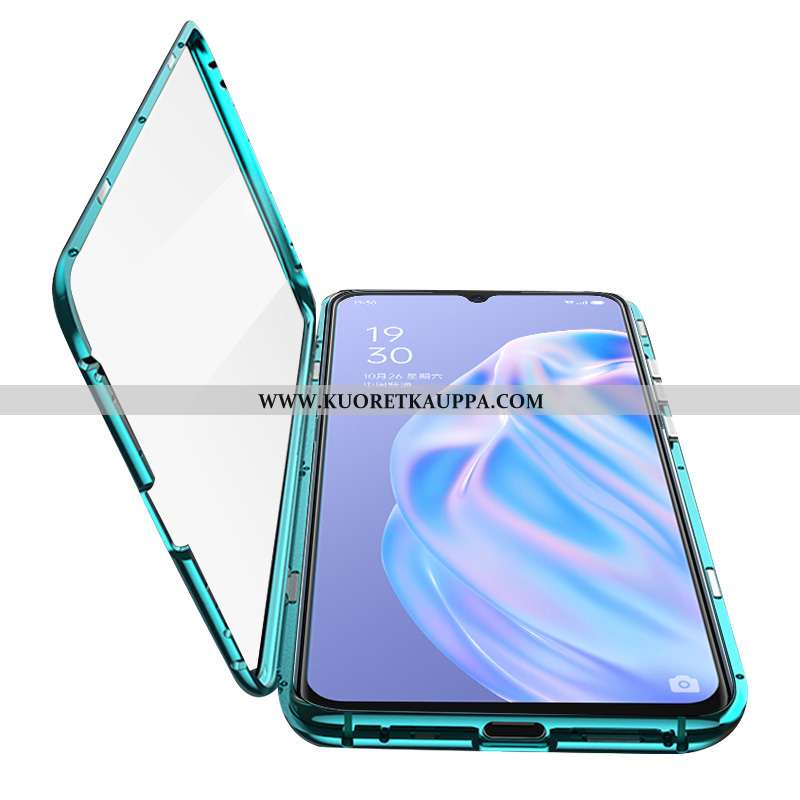 Kuori Oppo A91, Kuoret Oppo A91, Kotelo Oppo A91 Suojaus Lasi Kaksipuolinen Läpinäkyvä Vihreä