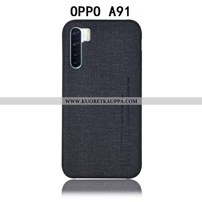Kuori Oppo A91, Kuoret Oppo A91, Kotelo Oppo A91 Suojaus Pellava Puhelimen Murtumaton Harmaa