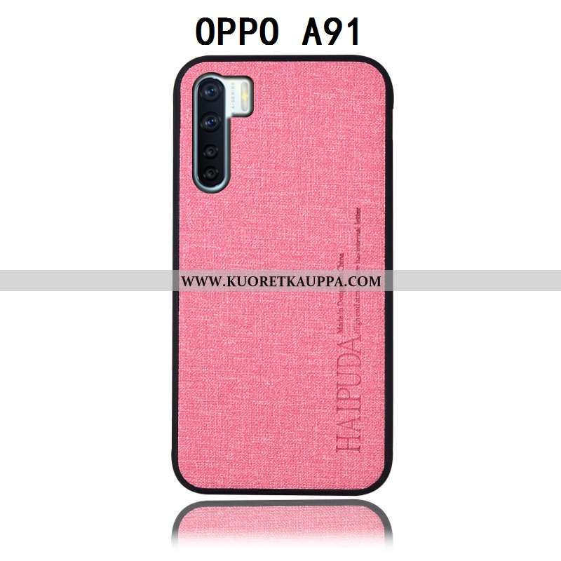 Kuori Oppo A91, Kuoret Oppo A91, Kotelo Oppo A91 Suojaus Pellava Puhelimen Murtumaton Harmaa