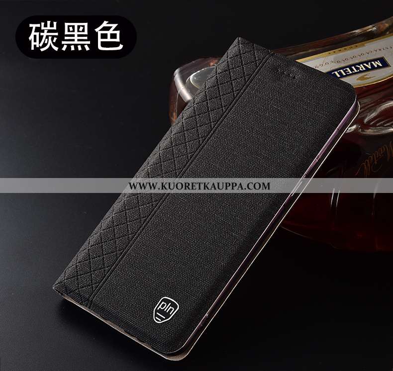 Kuori Oppo A91, Kuoret Oppo A91, Kotelo Oppo A91 Suojaus Pellava Puhelimen Nahkakuori Mustat