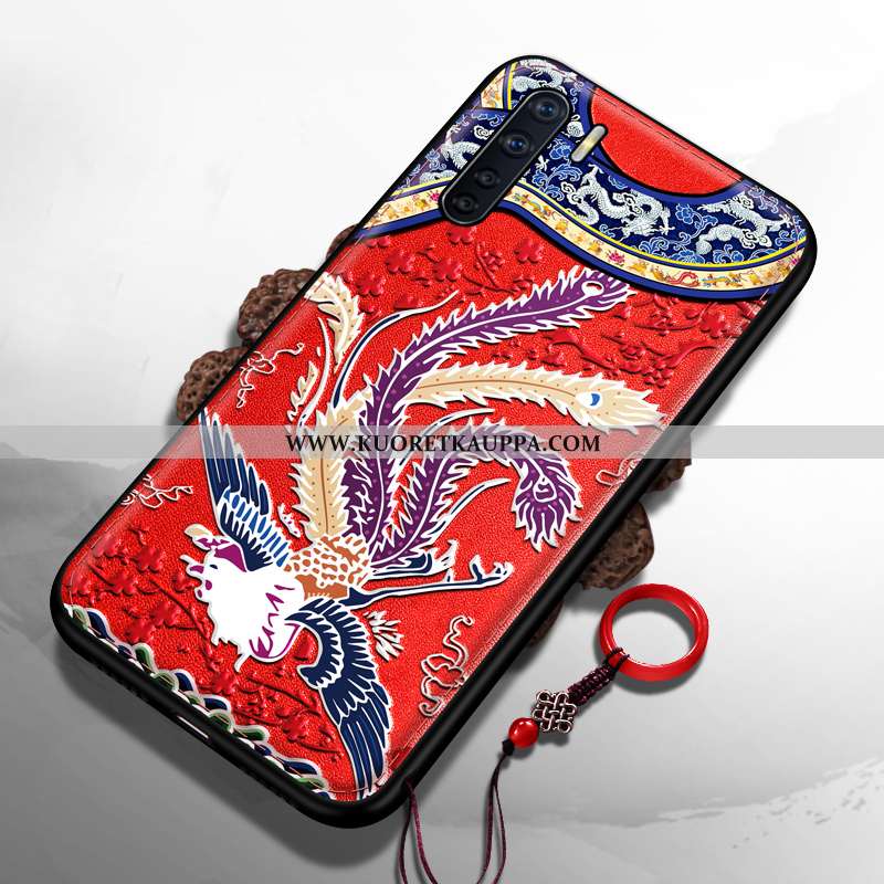 Kuori Oppo A91, Kuoret Oppo A91, Kotelo Oppo A91 Valo Silikoni Kohokuviointi Pehmeä Neste Punainen