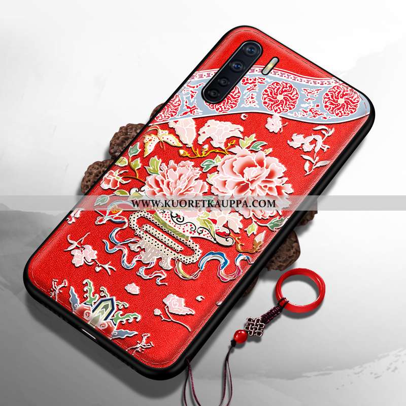 Kuori Oppo A91, Kuoret Oppo A91, Kotelo Oppo A91 Valo Silikoni Kohokuviointi Pehmeä Neste Punainen