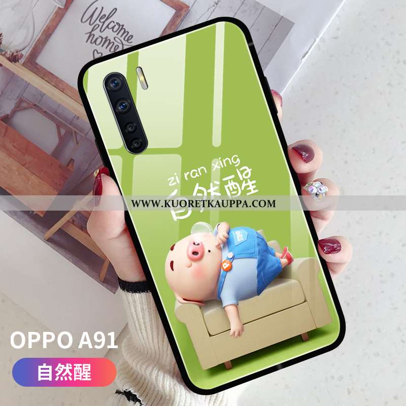 Kuori Oppo A91, Kuoret Oppo A91, Kotelo Oppo A91 Valo Silikoni Suojaus Ihana Kova Pinkki
