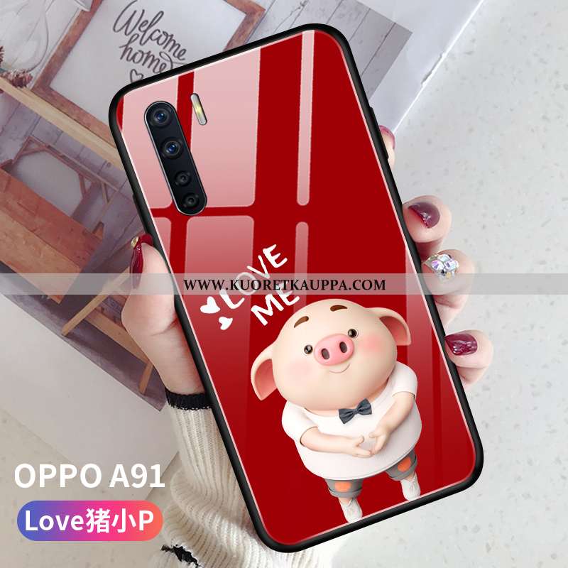 Kuori Oppo A91, Kuoret Oppo A91, Kotelo Oppo A91 Valo Silikoni Suojaus Ihana Kova Pinkki