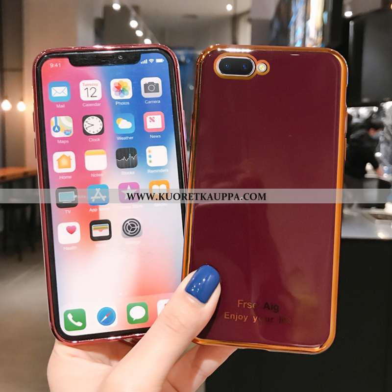 Kuori Oppo Ax5, Kuoret Oppo Ax5, Kotelo Oppo Ax5 Pesty Suede Persoonallisuus Viini Punainen All Incl