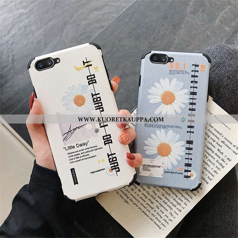 Kuori Oppo Ax5, Kuoret Oppo Ax5, Kotelo Oppo Ax5 Sarjakuva Kukkakuvio Mulberry Silkki Valkoinen