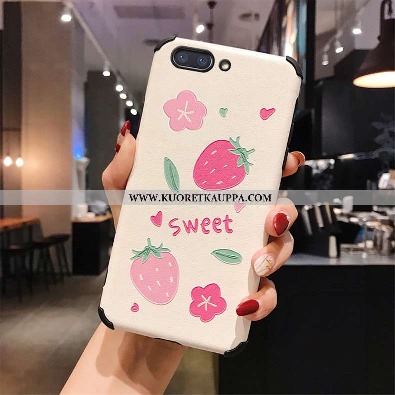 Kuori Oppo Ax5, Kuoret Oppo Ax5, Kotelo Oppo Ax5 Sarjakuva Kukkakuvio Mulberry Silkki Valkoinen