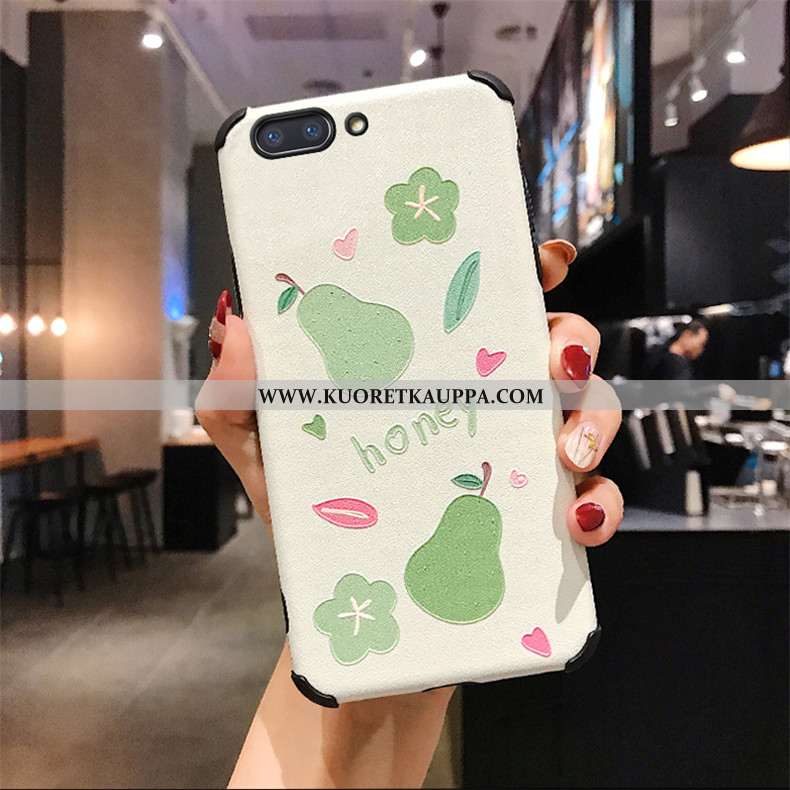 Kuori Oppo Ax5, Kuoret Oppo Ax5, Kotelo Oppo Ax5 Sarjakuva Kukkakuvio Mulberry Silkki Valkoinen