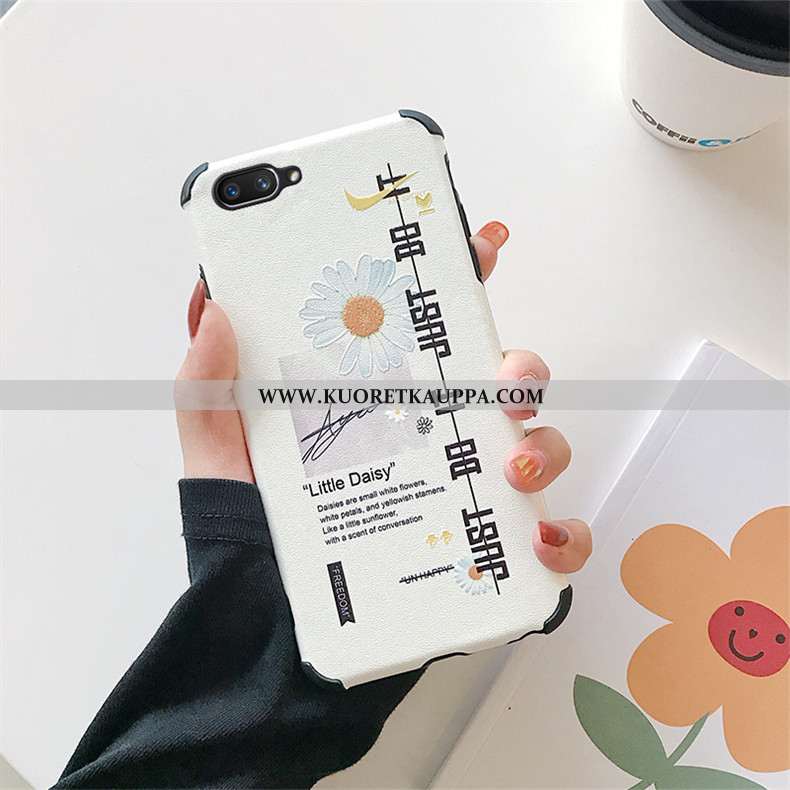 Kuori Oppo Ax5, Kuoret Oppo Ax5, Kotelo Oppo Ax5 Sarjakuva Kukkakuvio Mulberry Silkki Valkoinen