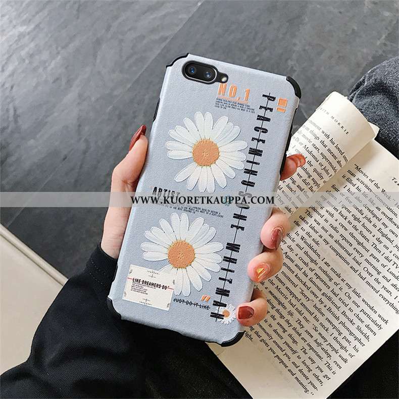 Kuori Oppo Ax5, Kuoret Oppo Ax5, Kotelo Oppo Ax5 Sarjakuva Kukkakuvio Mulberry Silkki Valkoinen