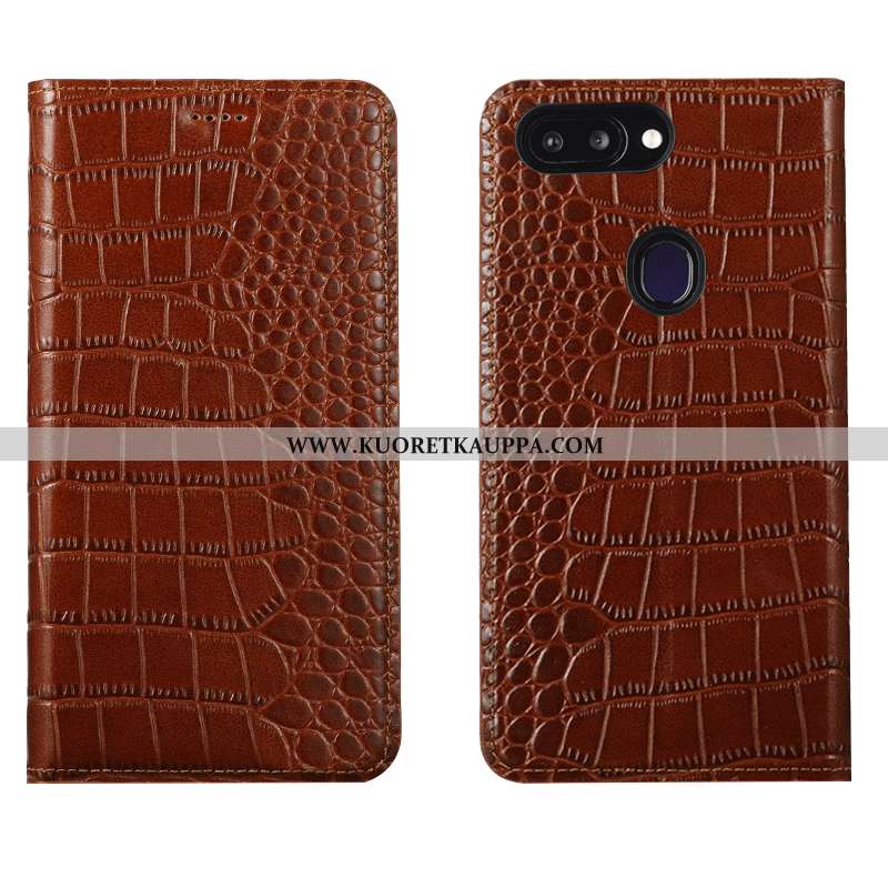 Kuori Oppo Ax7, Kuoret Oppo Ax7, Kotelo Oppo Ax7 Aito Nahka Suojaus Puhelimen Ruskea