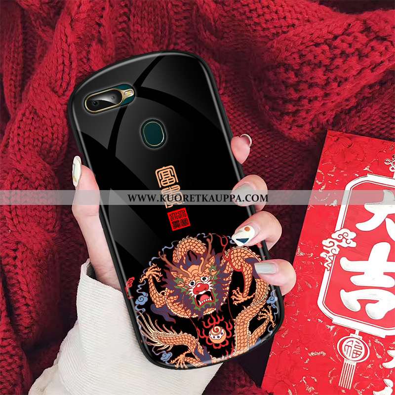 Kuori Oppo Ax7, Kuoret Oppo Ax7, Kotelo Oppo Ax7 Suuntaus Lasi Kiinalainen Tyyli Puhelimen Musta Mus