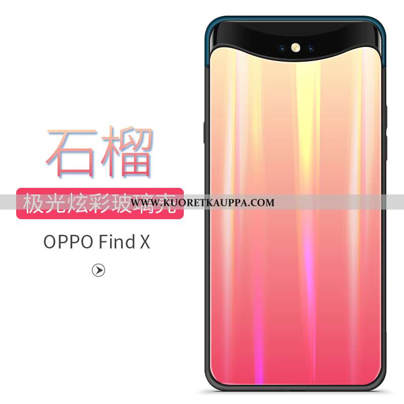 Kuori Oppo Find X, Kuoret Oppo Find X, Kotelo Oppo Find X Lasi Suuntaus Kaltevuus Punainen