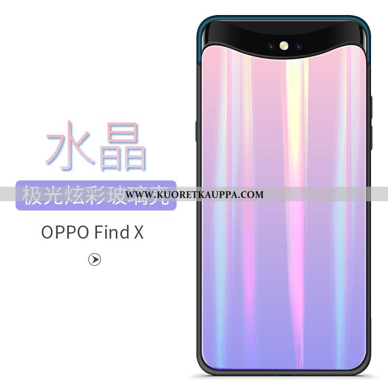 Kuori Oppo Find X, Kuoret Oppo Find X, Kotelo Oppo Find X Lasi Suuntaus Kaltevuus Punainen