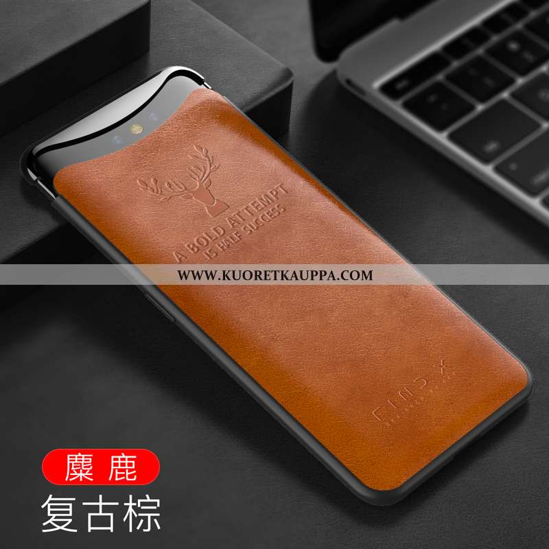 Kuori Oppo Find X, Kuoret Oppo Find X, Kotelo Oppo Find X Luova Aito Nahka Puhelimen Viini Punainen 