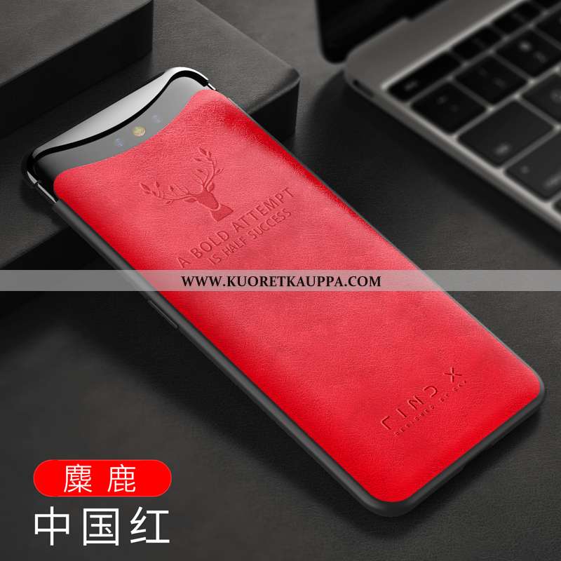Kuori Oppo Find X, Kuoret Oppo Find X, Kotelo Oppo Find X Luova Aito Nahka Puhelimen Viini Punainen 