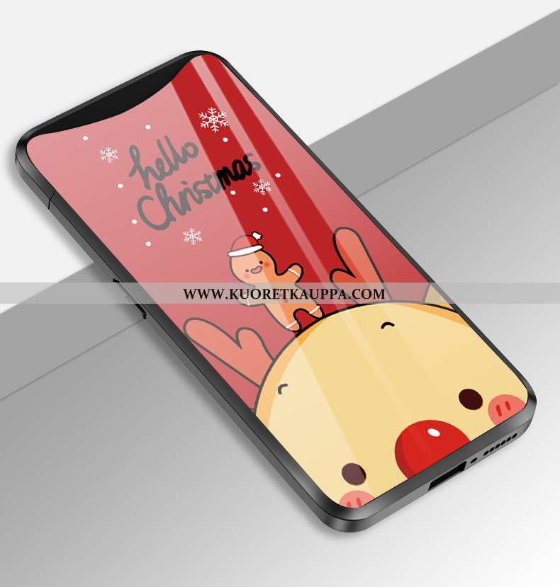 Kuori Oppo Find X, Kuoret Oppo Find X, Kotelo Oppo Find X Luova Suuntaus Peili Hirvi Lasi Punainen