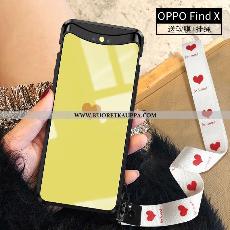 Kuori Oppo Find X, Kuoret Oppo Find X, Kotelo Oppo Find X Ultra Valo Keltainen Yksinkertainen Persoo