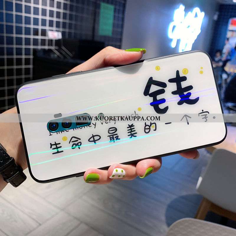 Kuori Oppo Reno 10x Zoom, Kuoret Oppo Reno 10x Zoom, Kotelo Oppo Reno 10x Zoom Lasi Suuntaus Valkoin