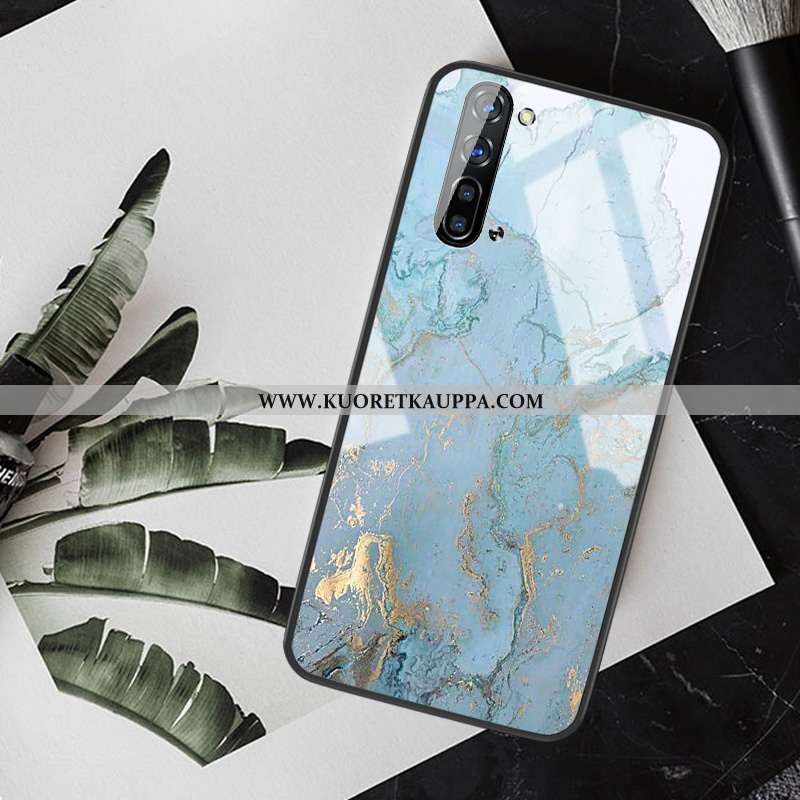 Kuori Oppo Reno 3, Kuoret Oppo Reno 3, Kotelo Oppo Reno 3 Lasi Silikoni Suojaus Kulta Sininen