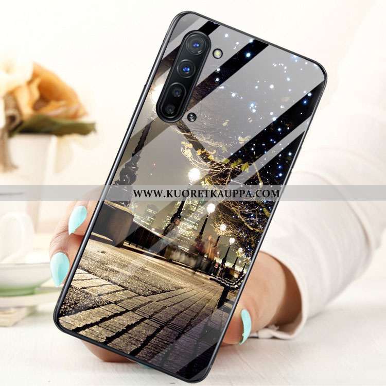 Kuori Oppo Reno 3, Kuoret Oppo Reno 3, Kotelo Oppo Reno 3 Lasi Sininen Puhelimen