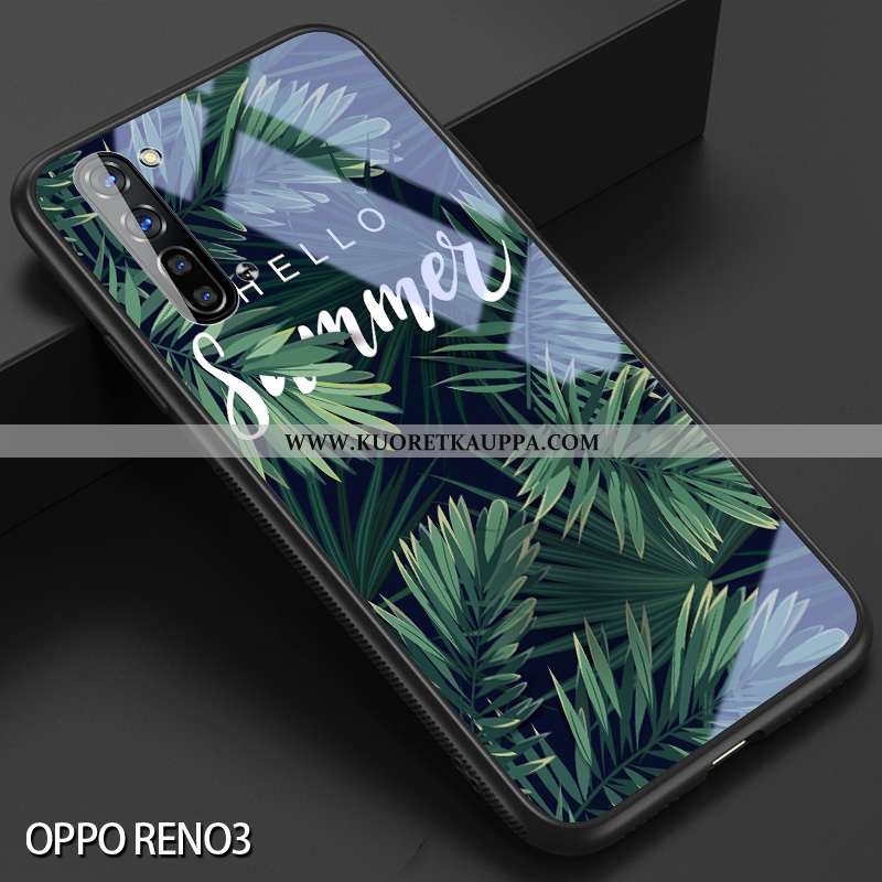 Kuori Oppo Reno 3, Kuoret Oppo Reno 3, Kotelo Oppo Reno 3 Silikoni Lasi Kustannukset Murtumaton Vihr