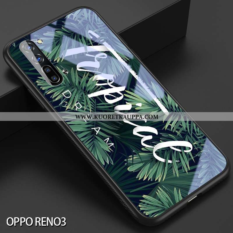 Kuori Oppo Reno 3, Kuoret Oppo Reno 3, Kotelo Oppo Reno 3 Silikoni Lasi Kustannukset Murtumaton Vihr