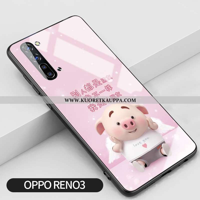 Kuori Oppo Reno 3, Kuoret Oppo Reno 3, Kotelo Oppo Reno 3 Suuntaus Silikoni Lasi Murtumaton Kukka Pi