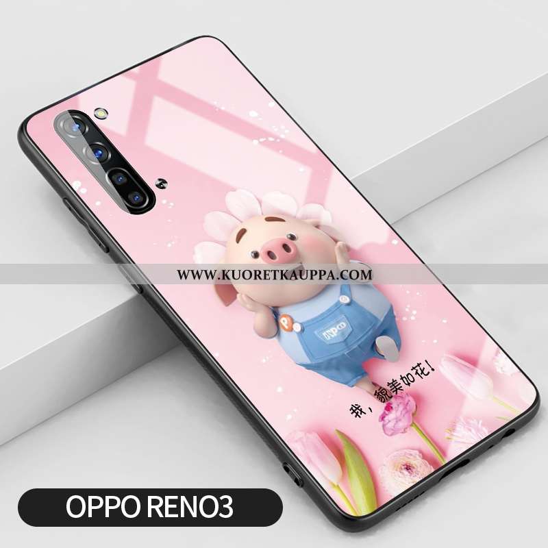 Kuori Oppo Reno 3, Kuoret Oppo Reno 3, Kotelo Oppo Reno 3 Suuntaus Silikoni Lasi Murtumaton Kukka Pi